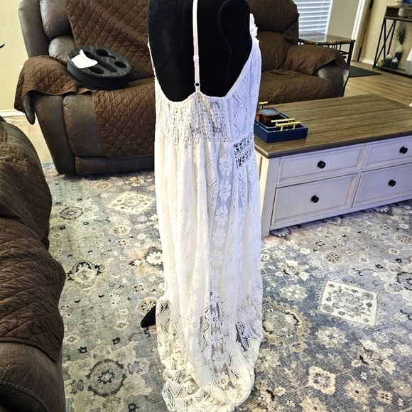 NWOT White Maxi Lace Sundress w adjustable Spaghetti Straps 2XL White - Picture 10 of 16